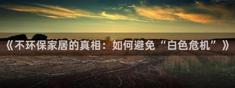 意昂5(KGAME)平台代理登录网址查询：《不环保家居的真相